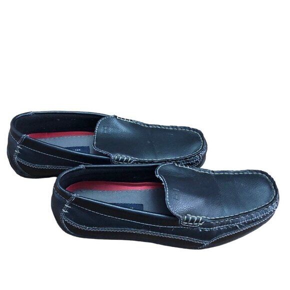 Tommy Hilfiger Mens Size 9 EUR 42 Dathan Black Driving Moccasins Shoes Loafers - Picture 2 of 10